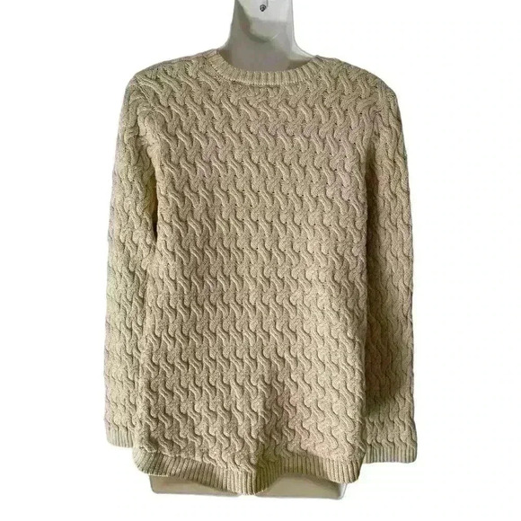 Jeanne Pierre Women's Crew Neck Sweater Beige Cotton Size XXL - Picture 7 of 11